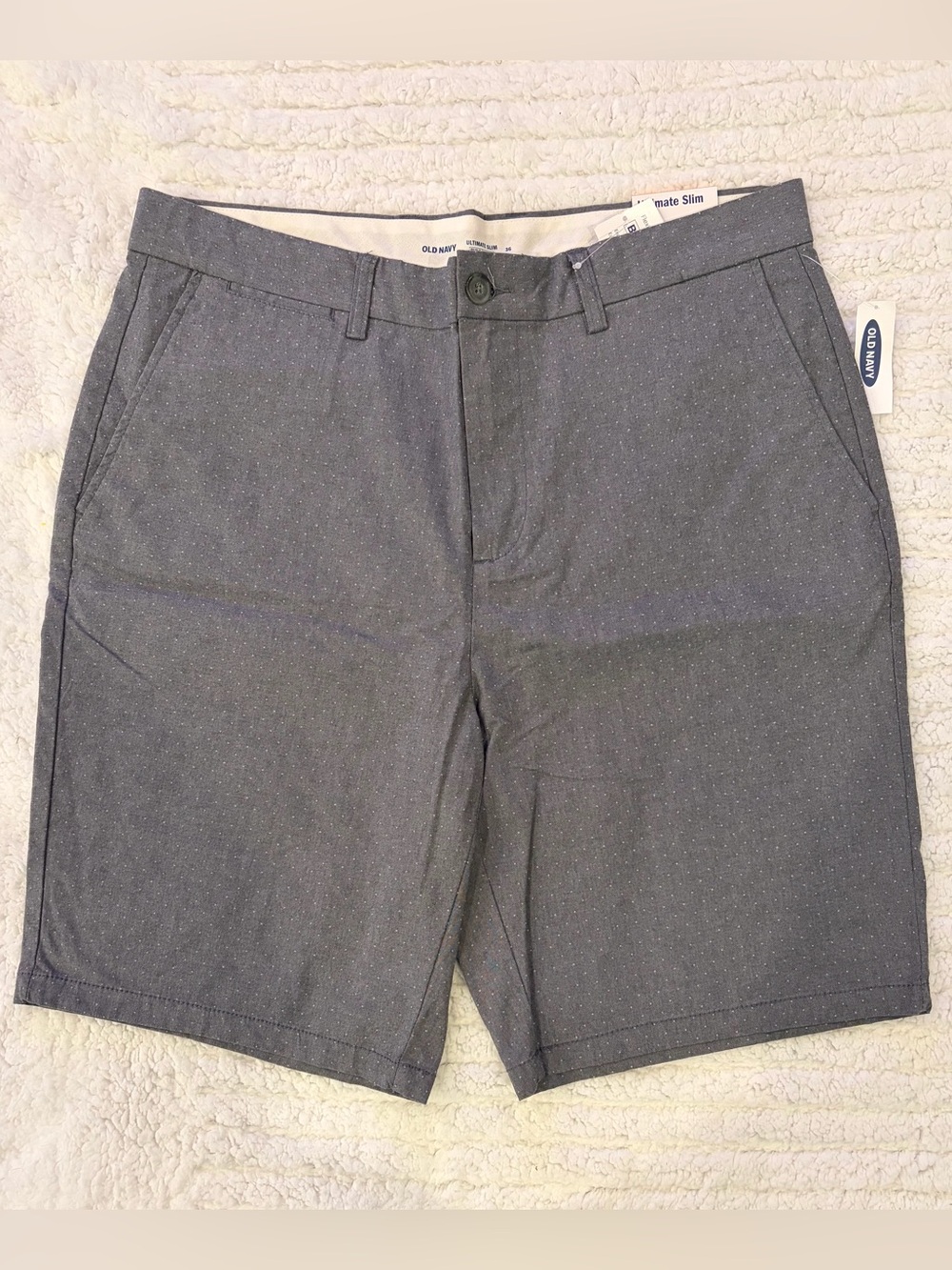 Old Navy Men's Charcoal Microdot Flat-Front Shorts